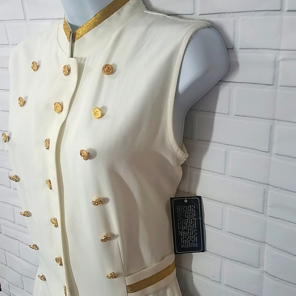 NWT Vintage Sailor Military Style White Top - Picture 5 of 12